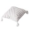 16" Handwoven Cotton Throw Pillow Cover with White Tufted Patterns and Tassel Corners